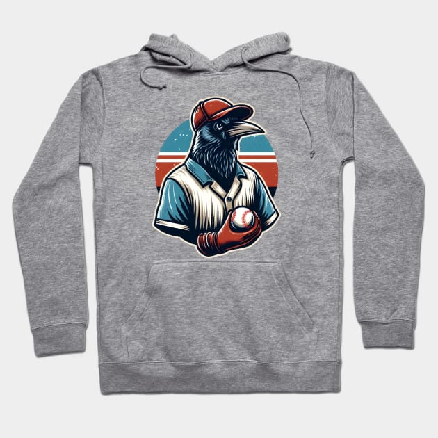 crows play baseball Hoodie by Rizstor